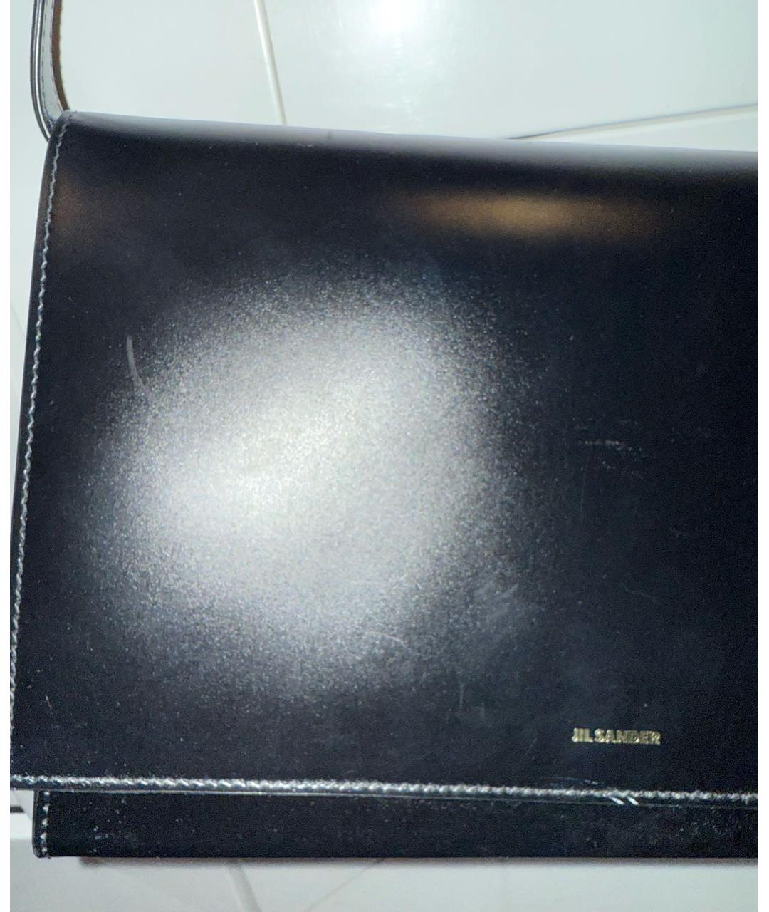 JIL SANDER Черная кожаная сумка через плечо, фото 5