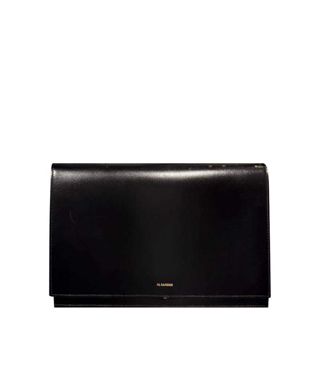 JIL SANDER Черная кожаная сумка через плечо, фото 1