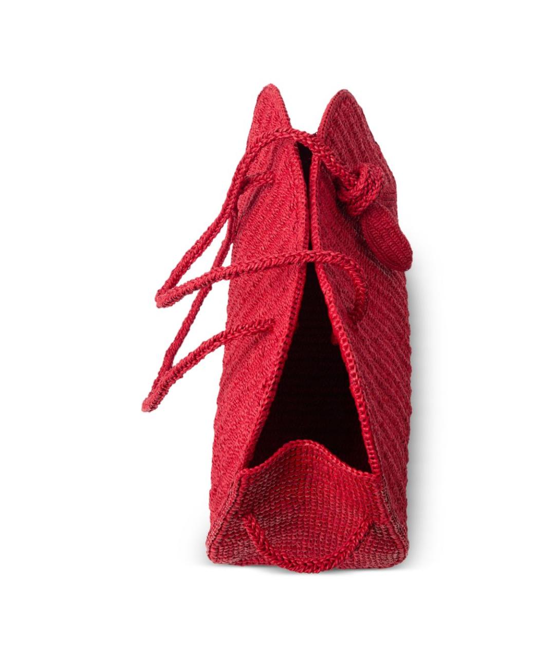 JACQUEMUS Красная пелетеная сумка тоут, фото 4