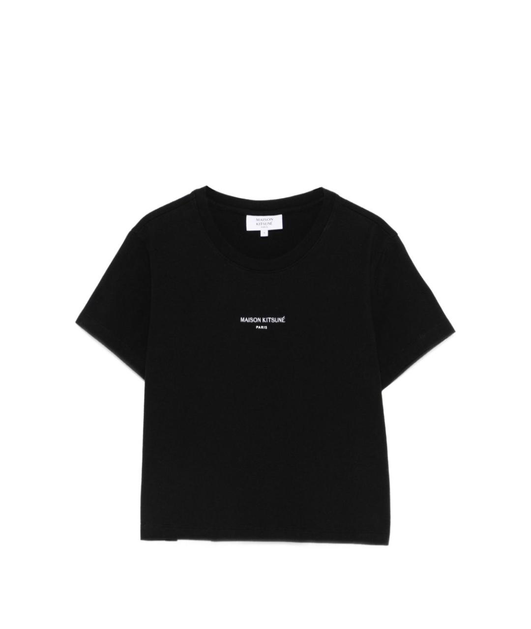 MAISON KITSUNE Черная хлопковая футболка, фото 1
