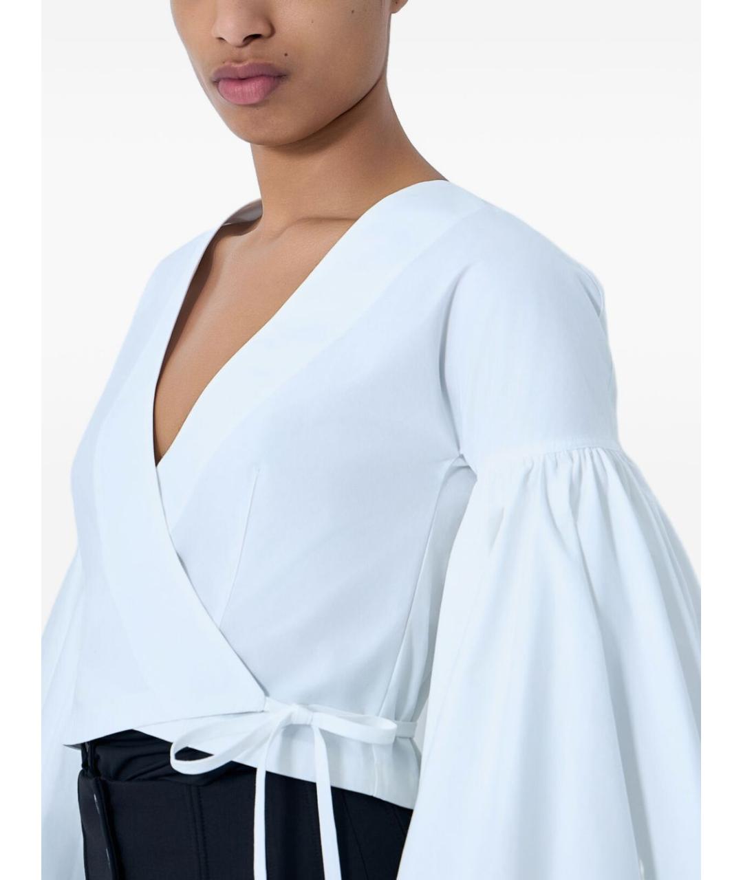 JACQUEMUS Белая хлопковая блузы, фото 4