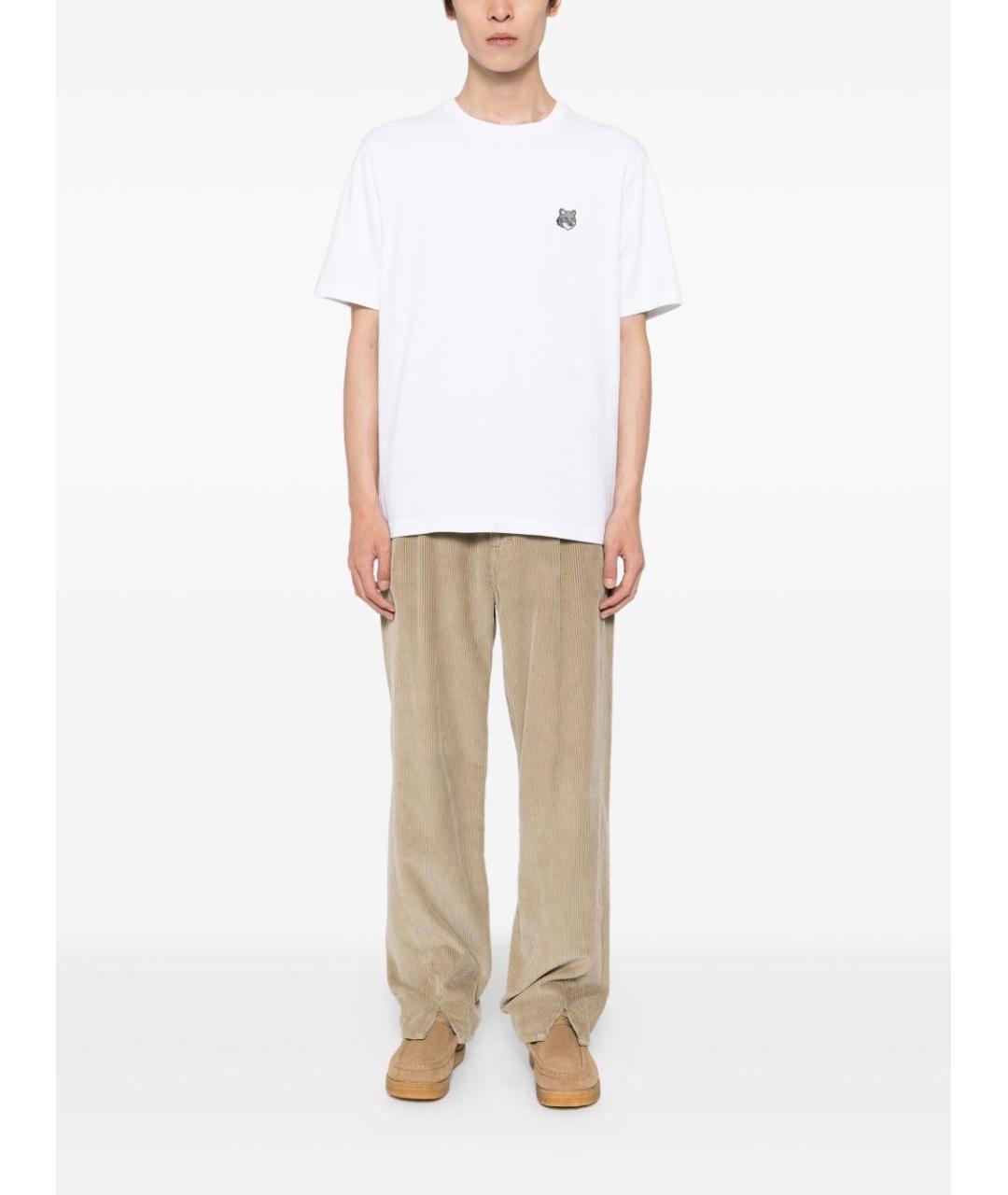 MAISON KITSUNE Белая хлопковая футболка, фото 2