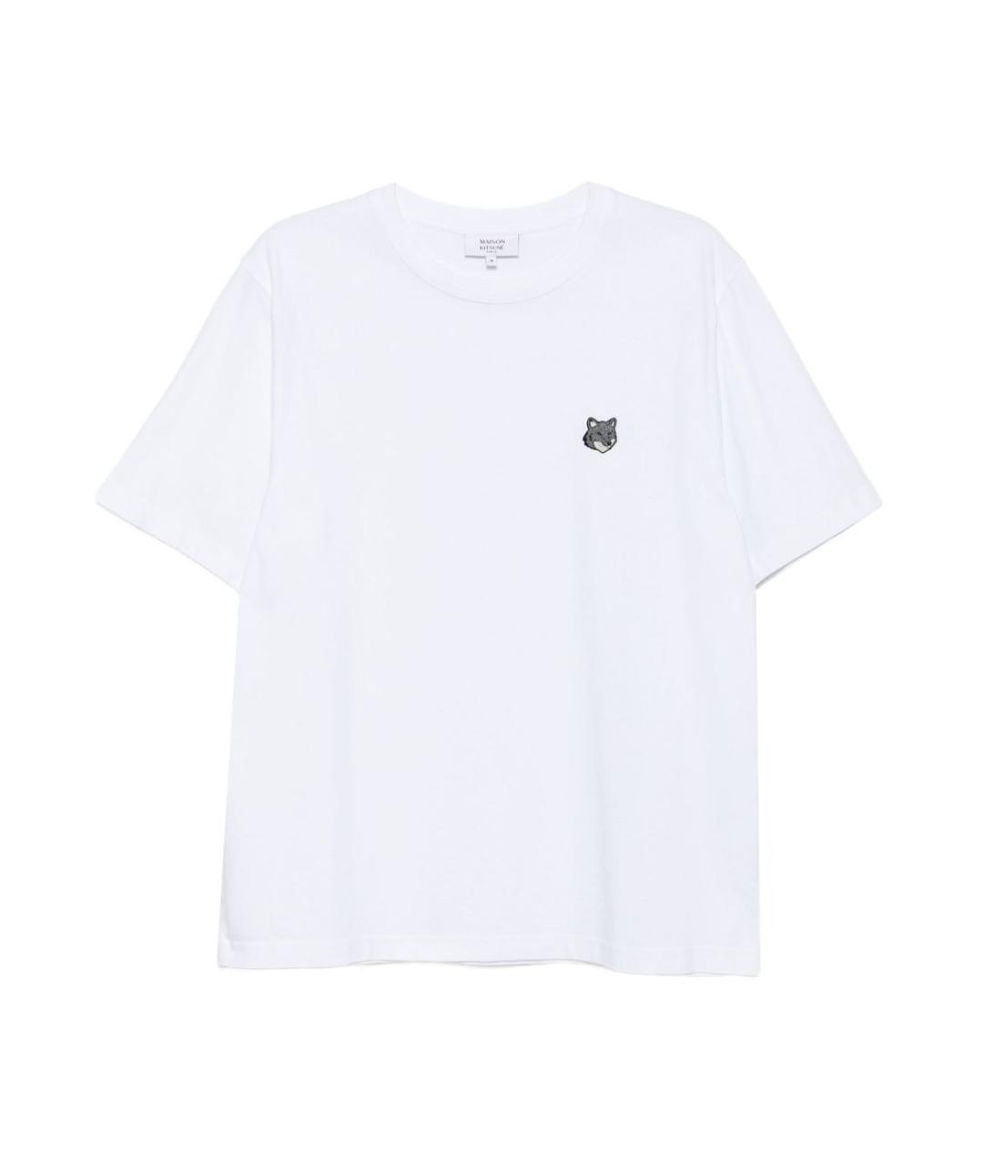 MAISON KITSUNE Белая хлопковая футболка, фото 1