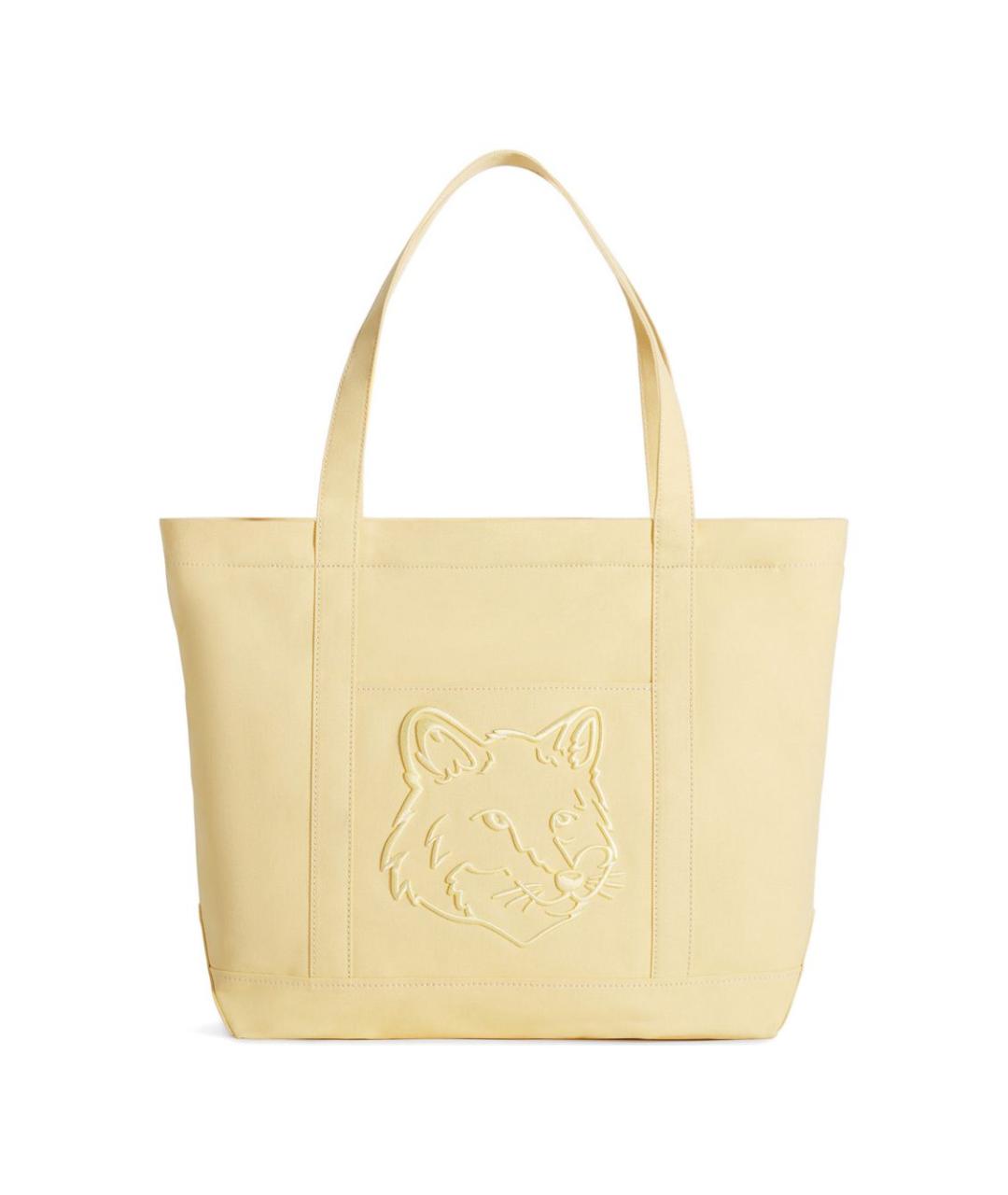 MAISON KITSUNE Бежевая хлопковая сумка тоут, фото 1