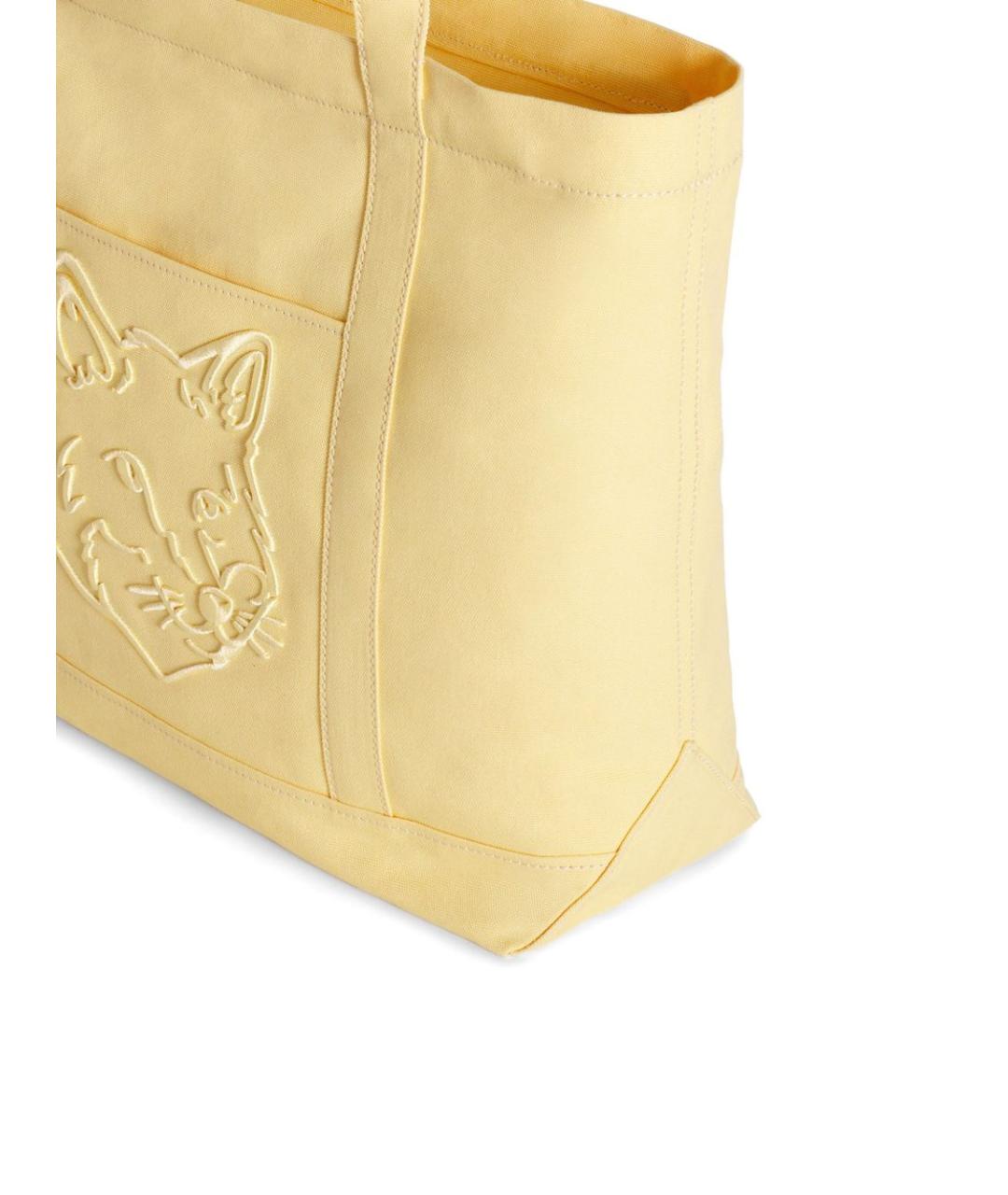 MAISON KITSUNE Бежевая хлопковая сумка тоут, фото 2