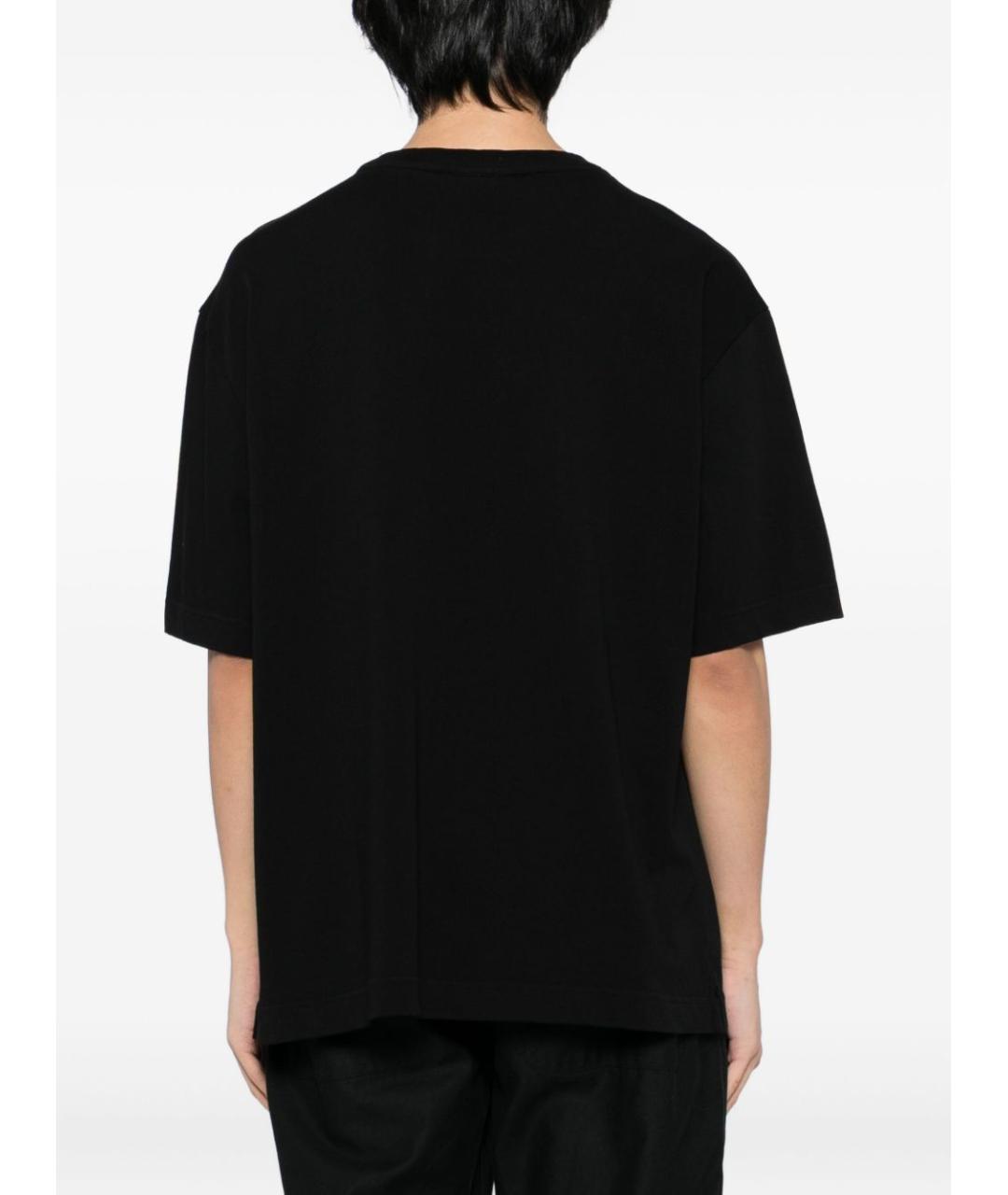 MAISON KITSUNE Черная хлопковая футболка, фото 2