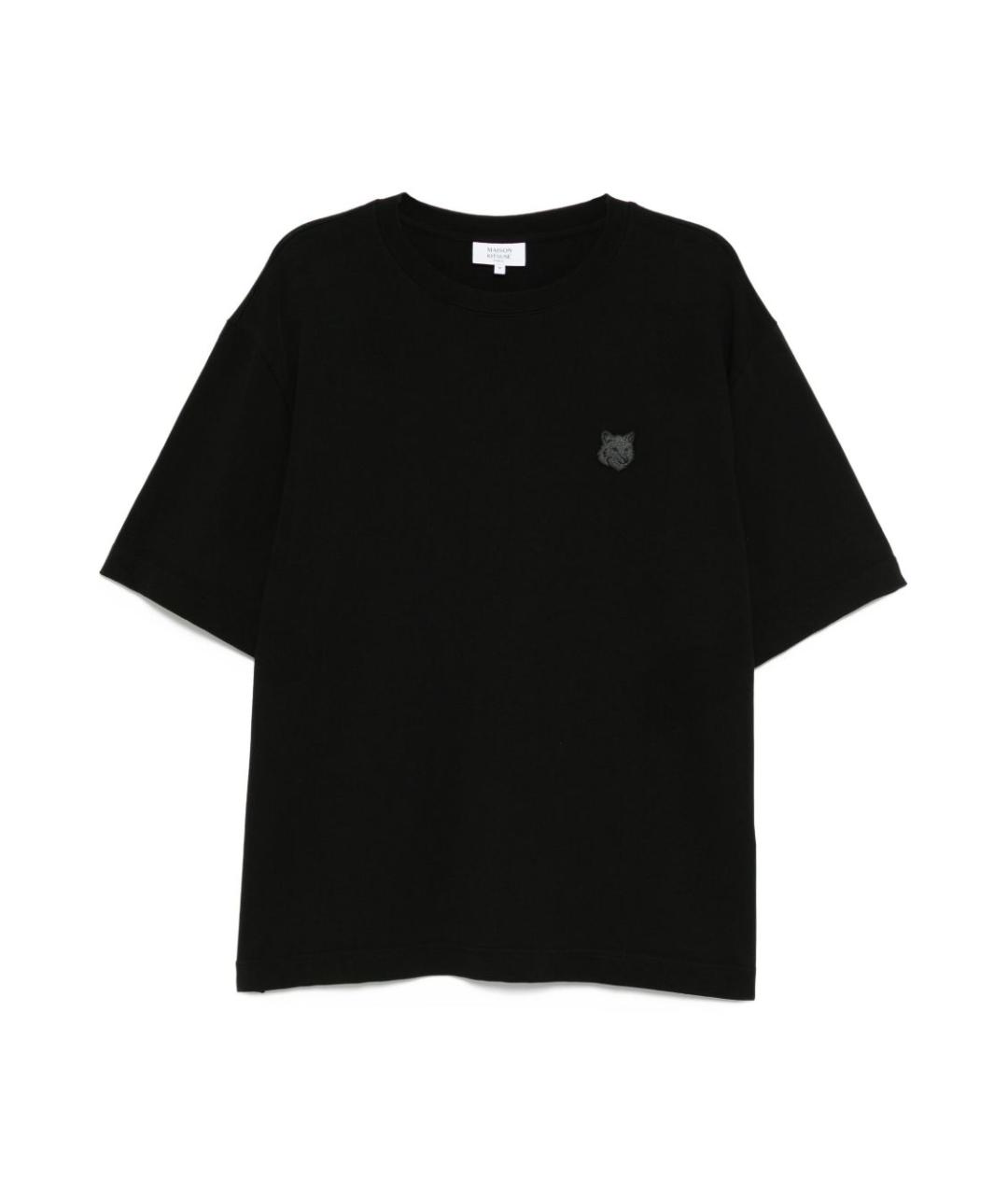 MAISON KITSUNE Черная хлопковая футболка, фото 1