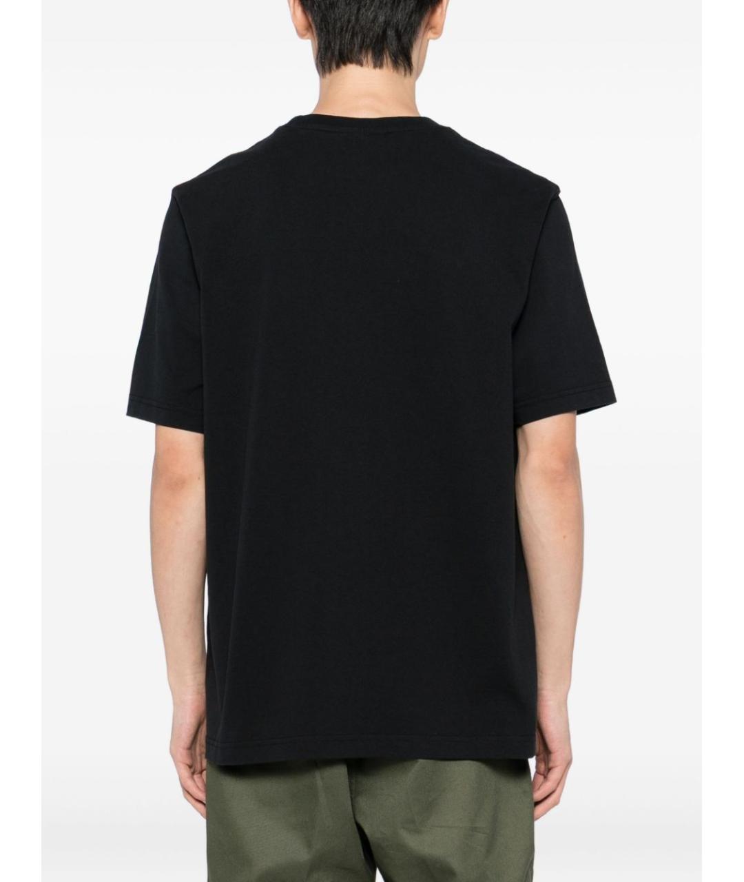 MAISON KITSUNE Черная хлопковая футболка, фото 3