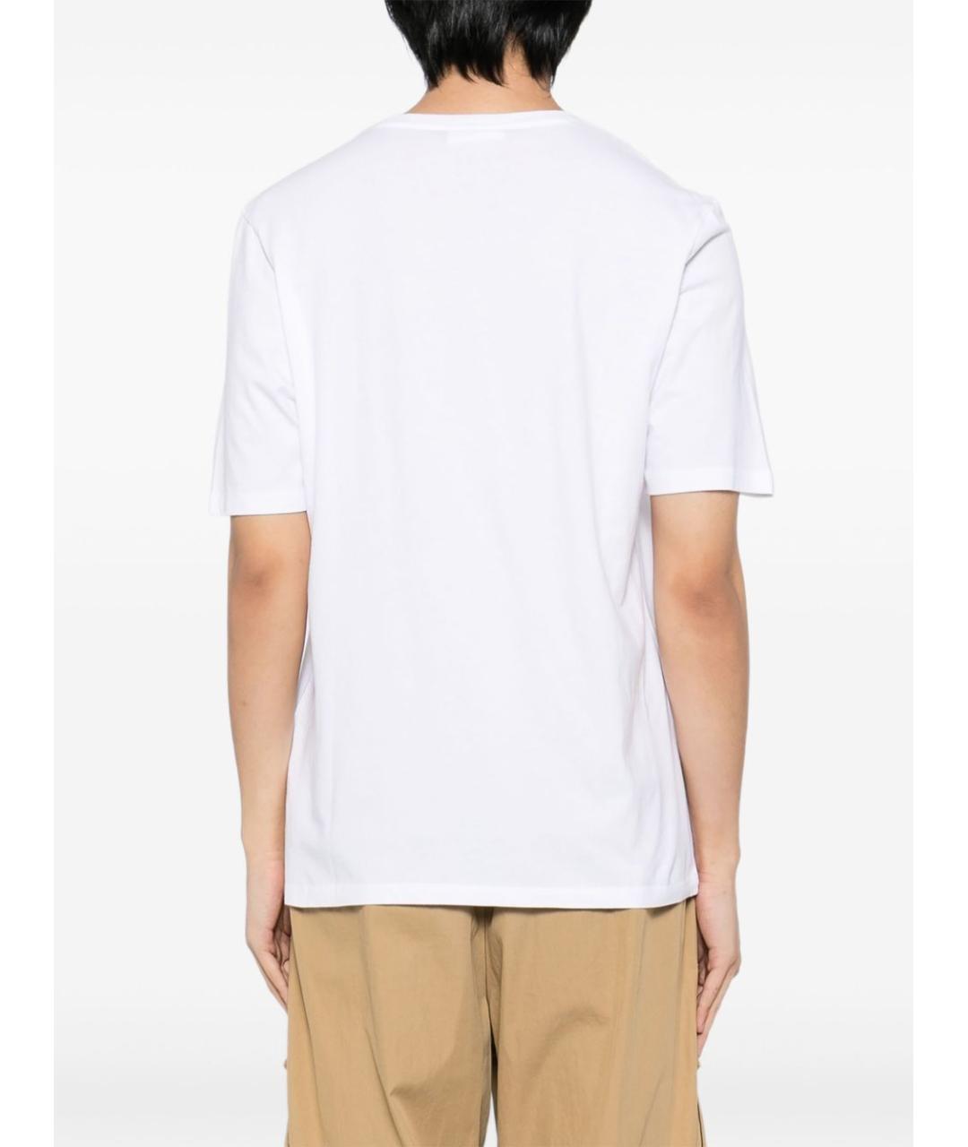 MAISON KITSUNE Белая хлопковая футболка, фото 4