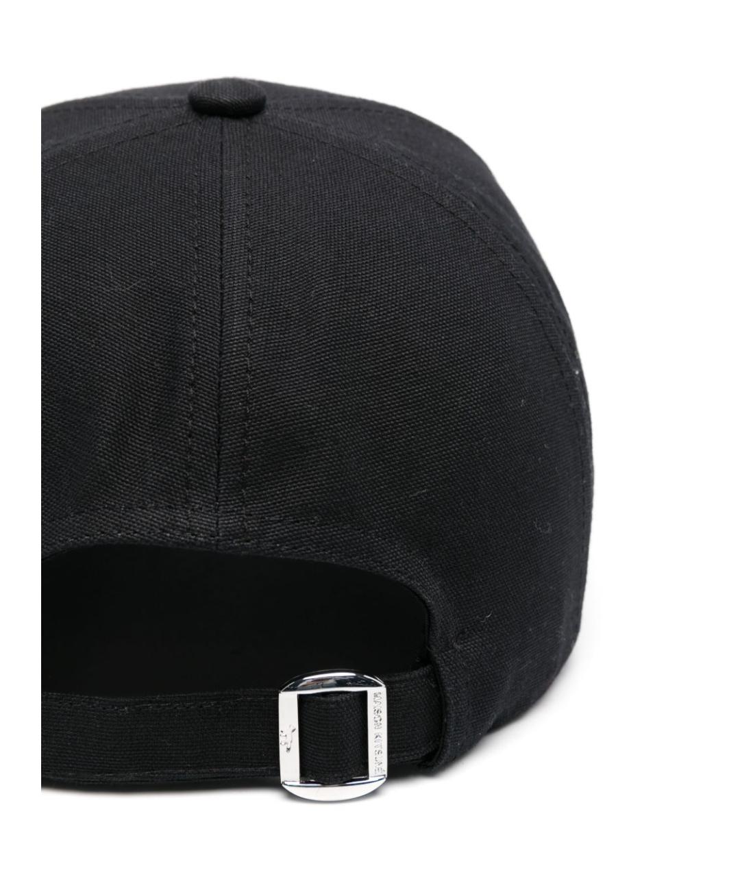 MAISON KITSUNE Черная хлопковая кепка/бейсболка, фото 2