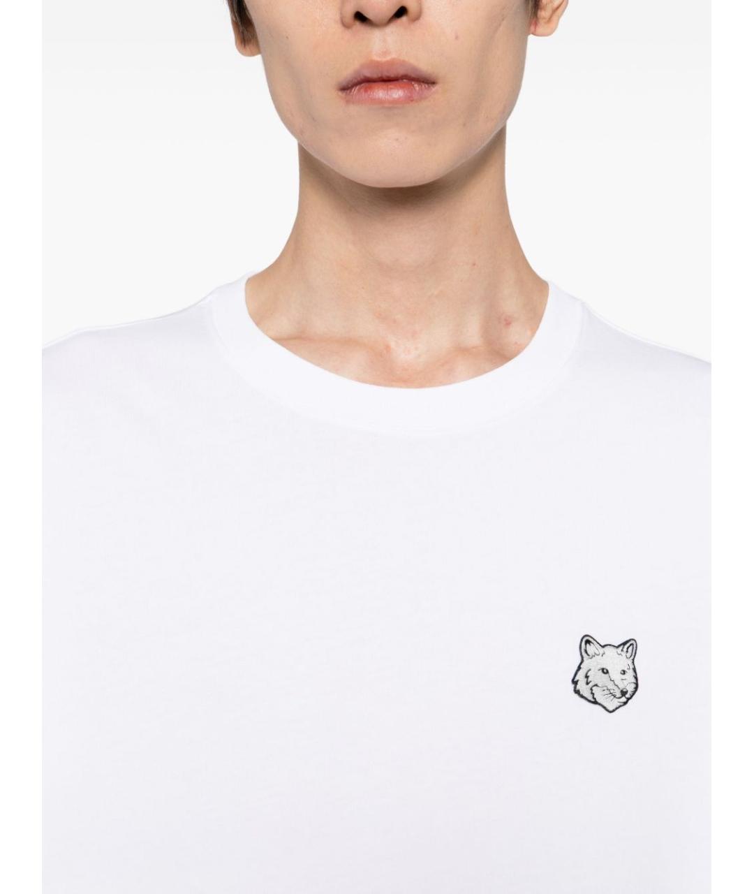 MAISON KITSUNE Белая хлопковая футболка, фото 2