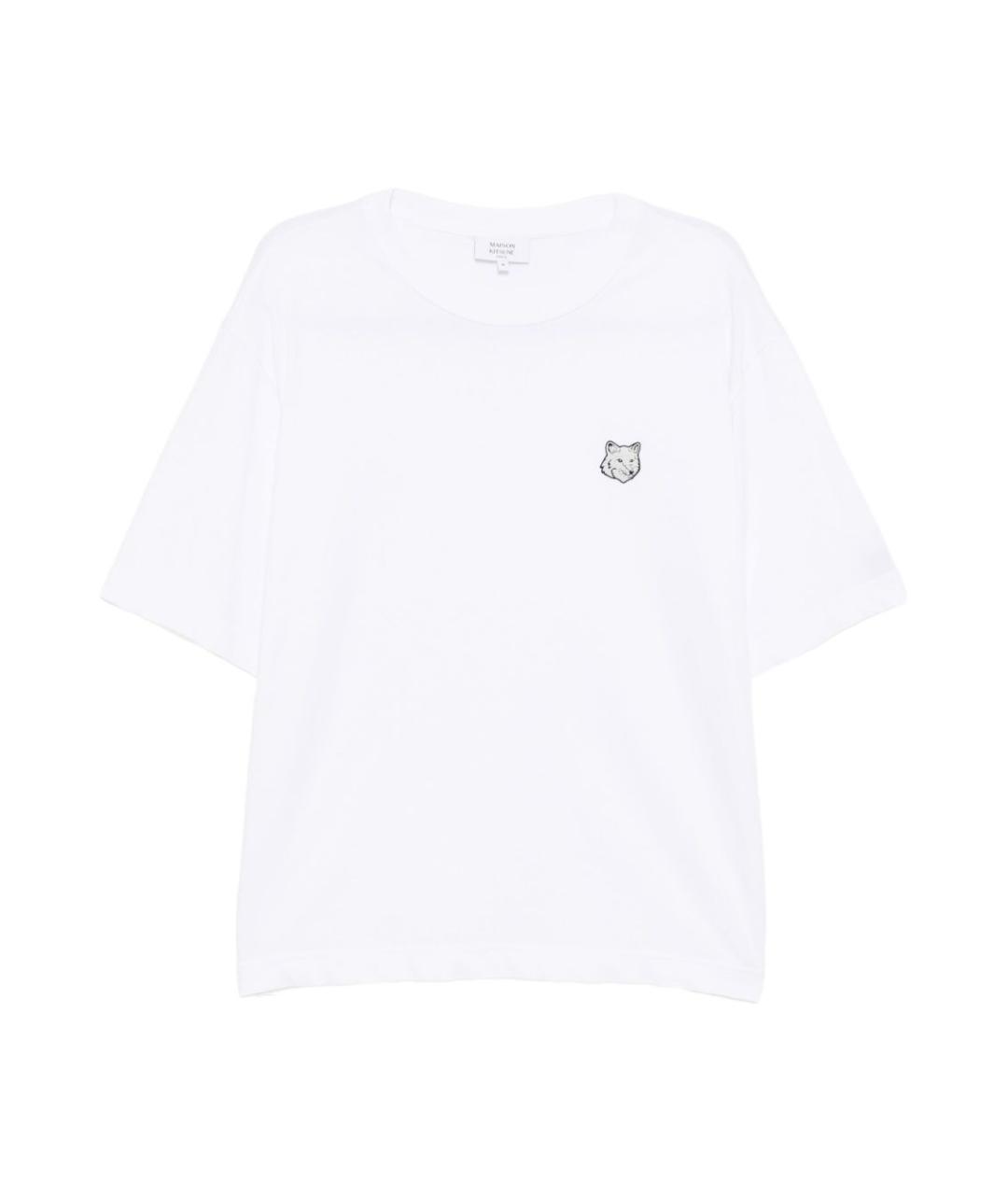 MAISON KITSUNE Белая хлопковая футболка, фото 1