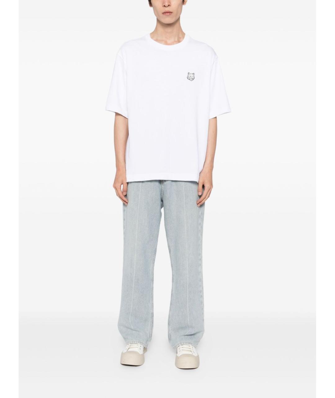 MAISON KITSUNE Белая хлопковая футболка, фото 3