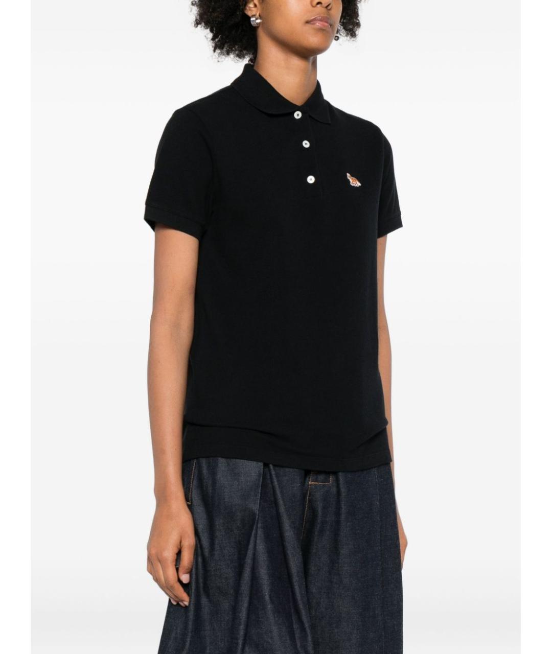 MAISON KITSUNE Черная хлопковая футболка, фото 5