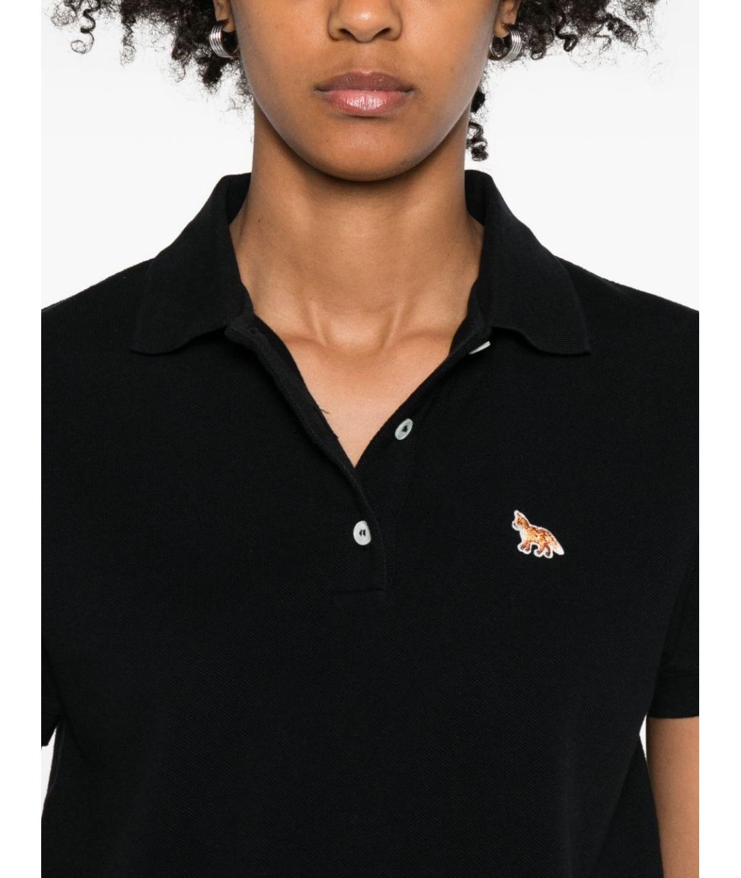 MAISON KITSUNE Черная хлопковая футболка, фото 2