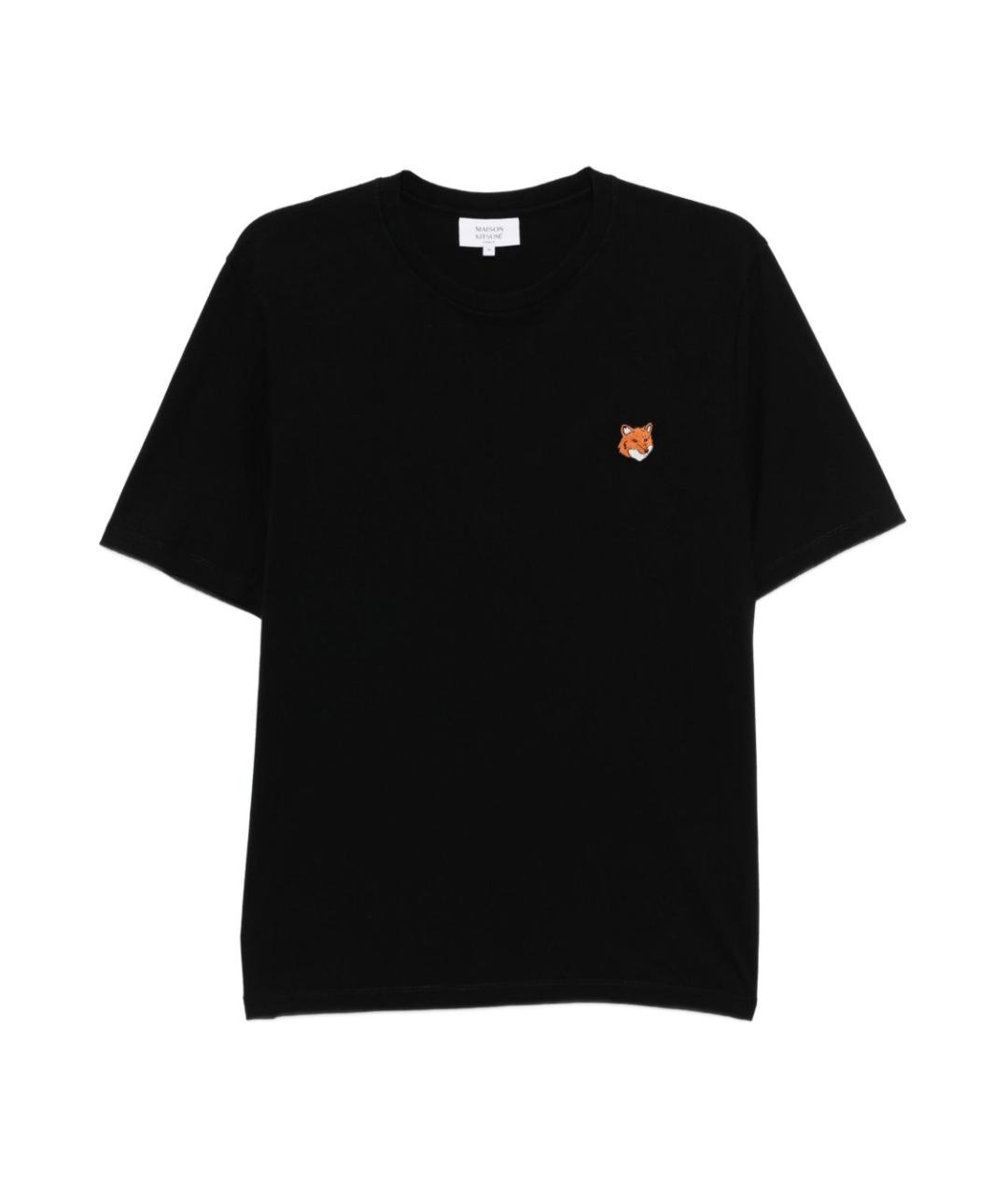 MAISON KITSUNE Черная хлопковая футболка, фото 1