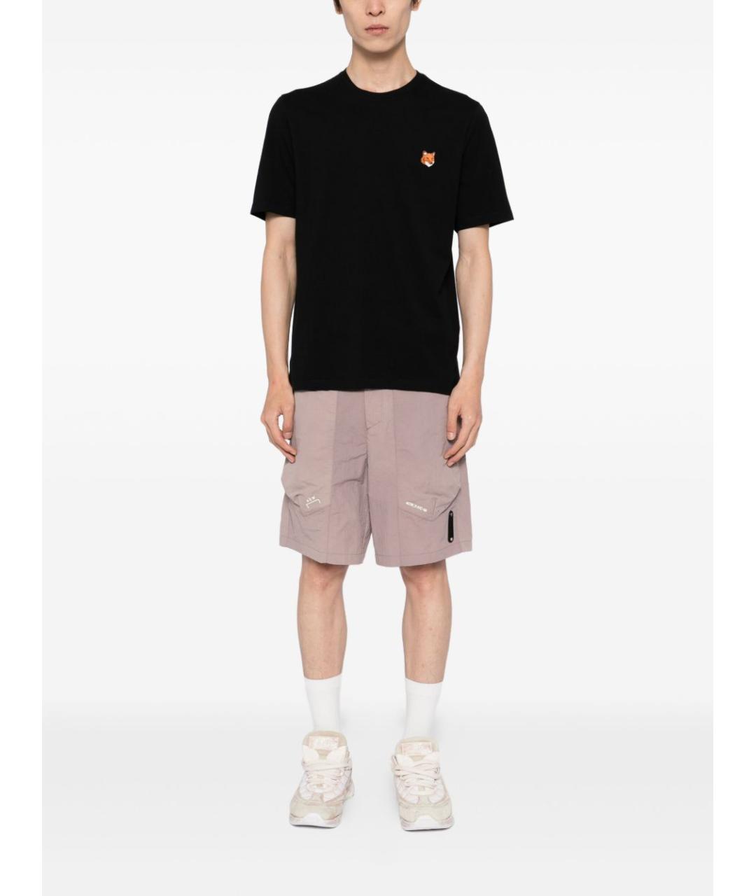 MAISON KITSUNE Черная хлопковая футболка, фото 4