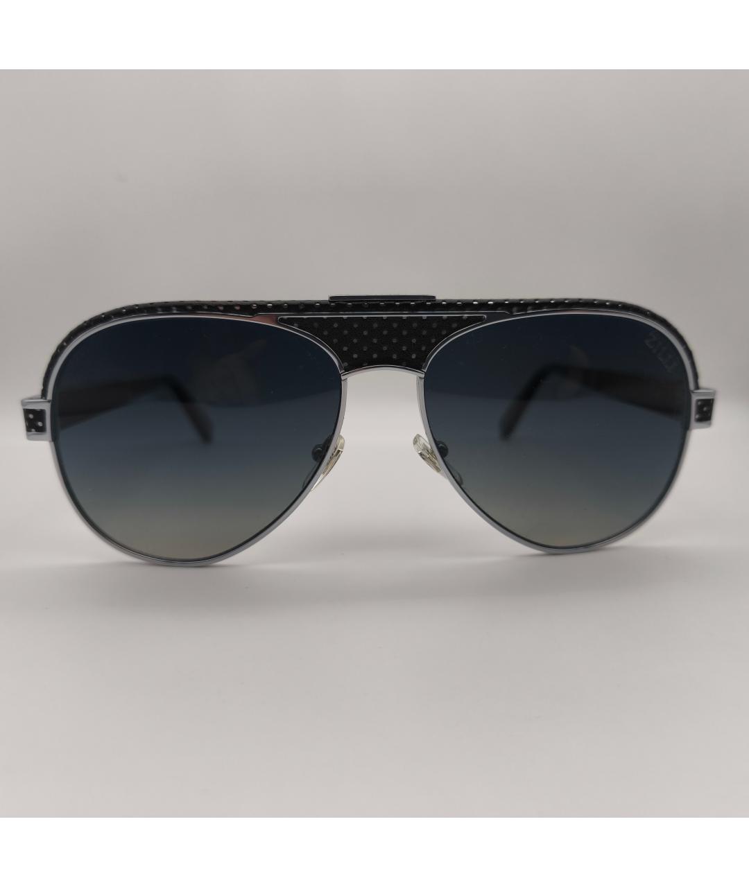 ZILLI Черные пластиковые солнцезащитные очки, фото 10