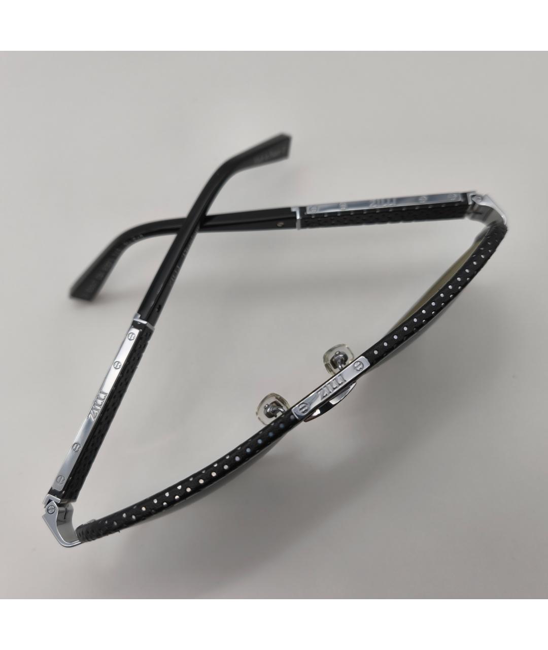 ZILLI Черные пластиковые солнцезащитные очки, фото 6