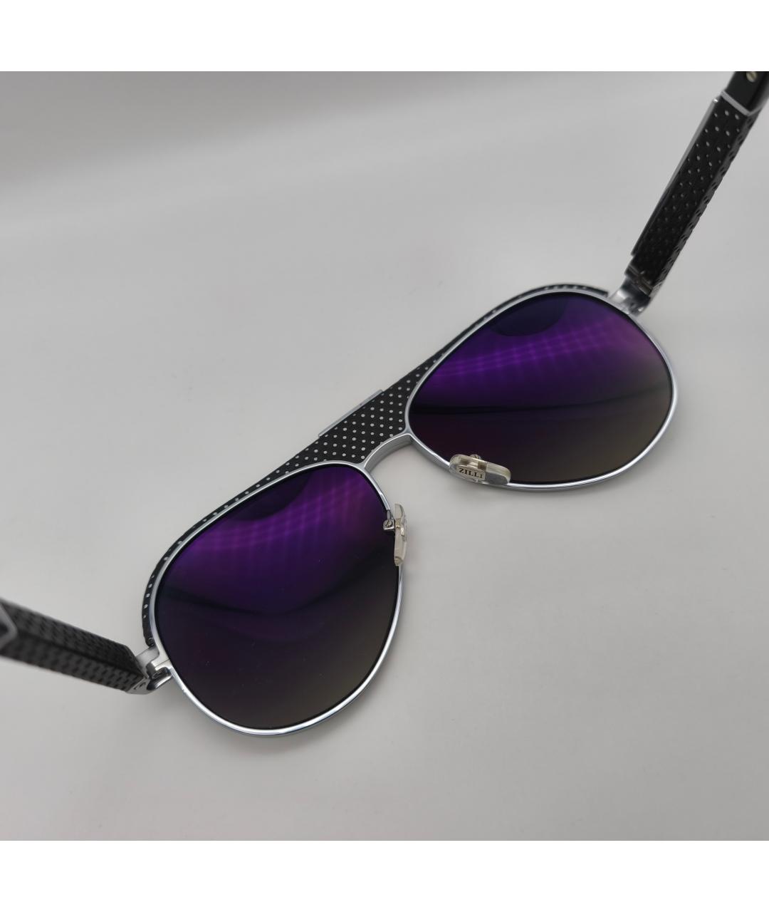 ZILLI Черные пластиковые солнцезащитные очки, фото 8