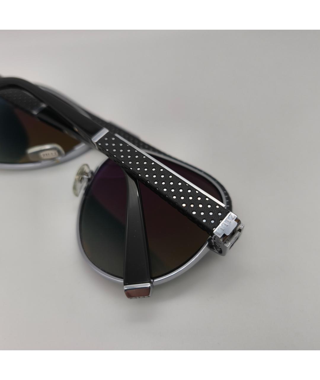 ZILLI Черные пластиковые солнцезащитные очки, фото 5