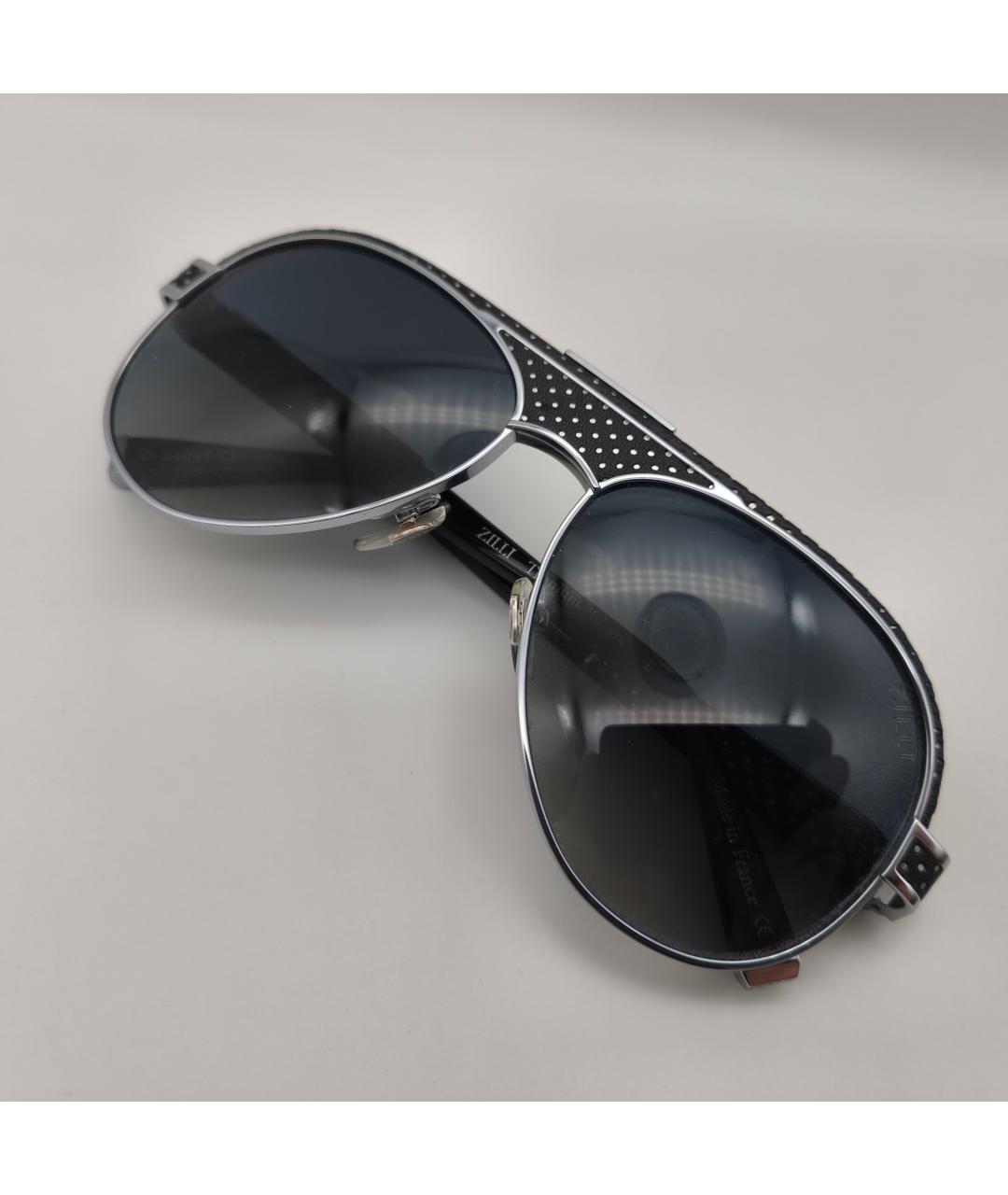ZILLI Черные пластиковые солнцезащитные очки, фото 4