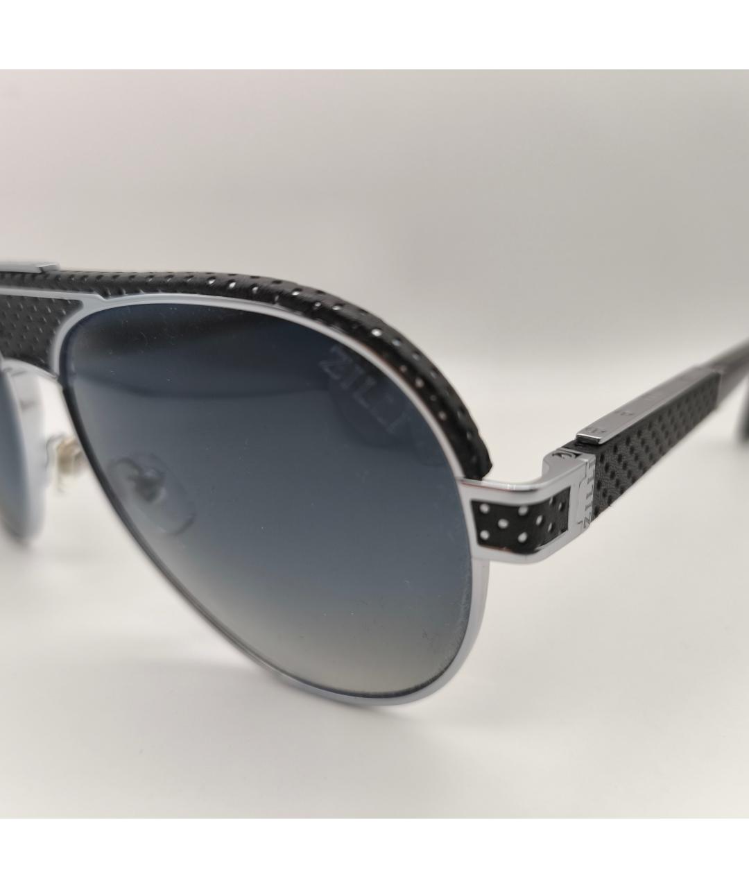 ZILLI Черные пластиковые солнцезащитные очки, фото 7