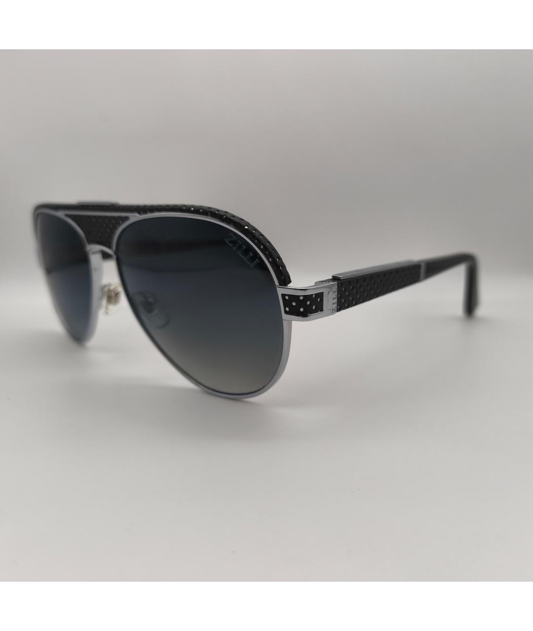 ZILLI Черные пластиковые солнцезащитные очки, фото 2