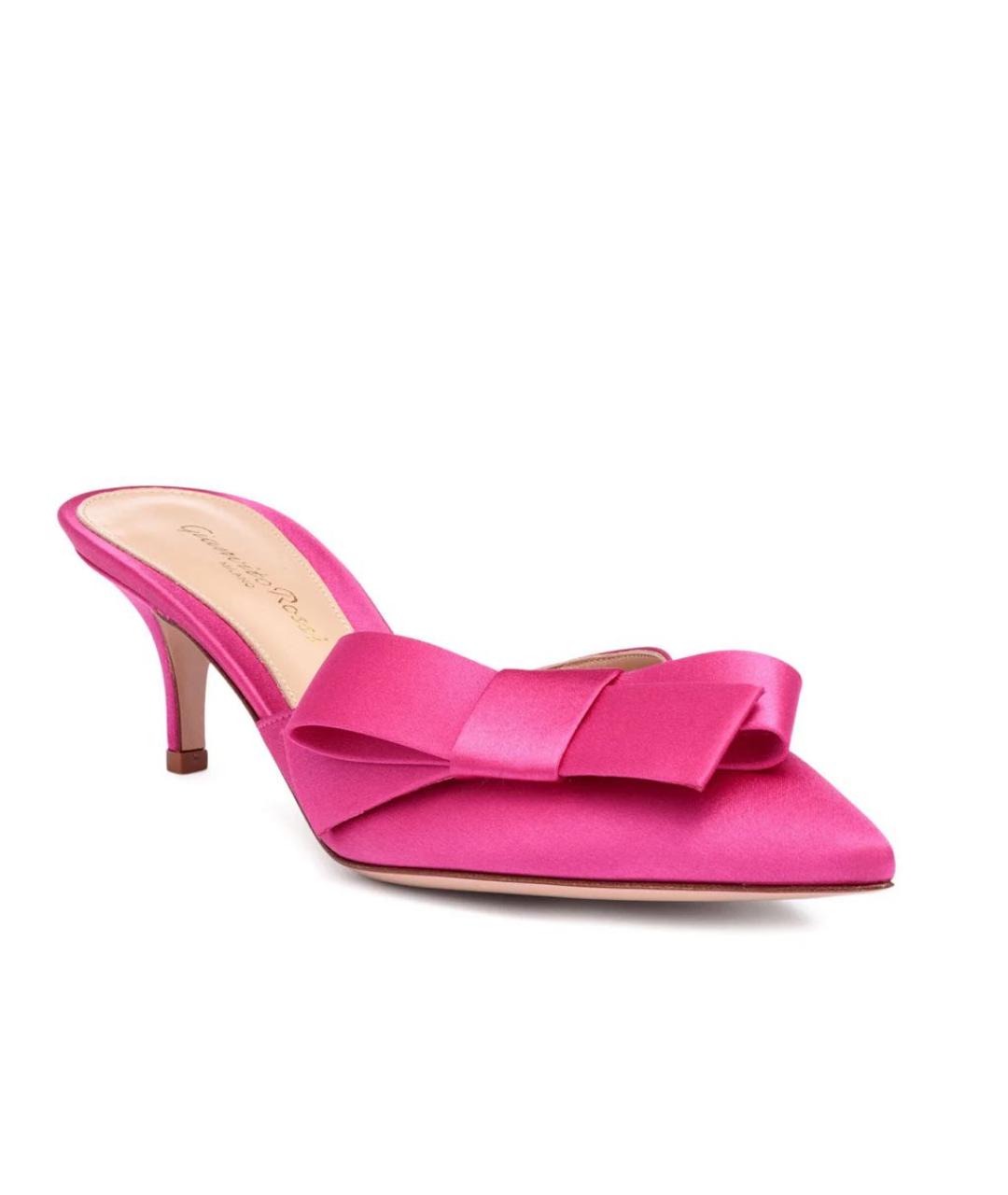 GIANVITO ROSSI Фуксия текстильные мюли, фото 4