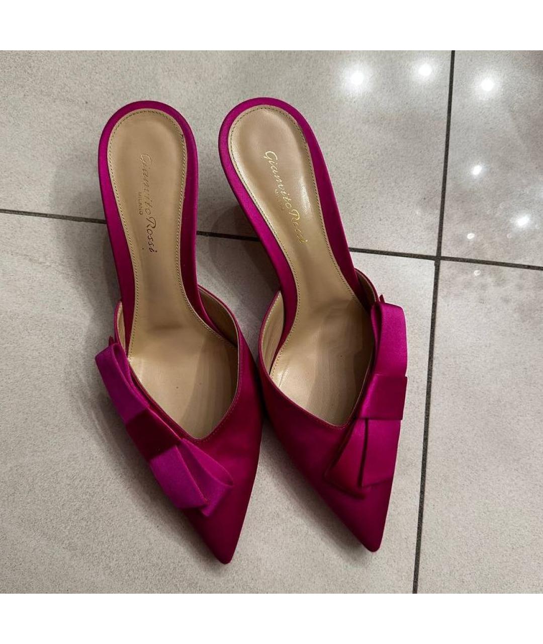 GIANVITO ROSSI Фуксия текстильные мюли, фото 2