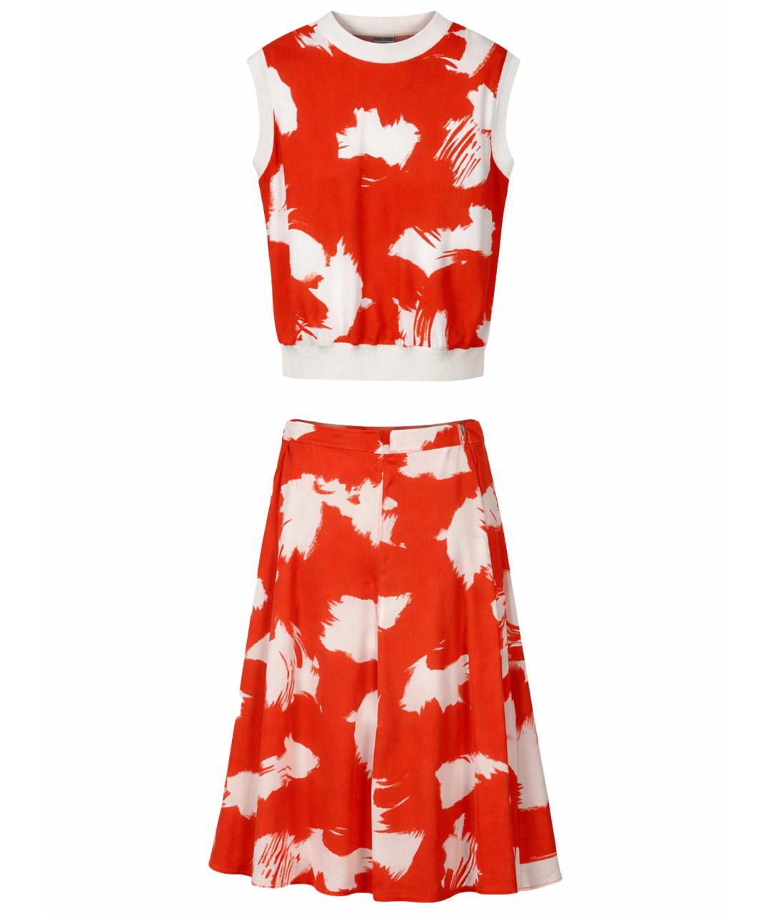 ESCADA Красный вискозный костюм с юбками, фото 1