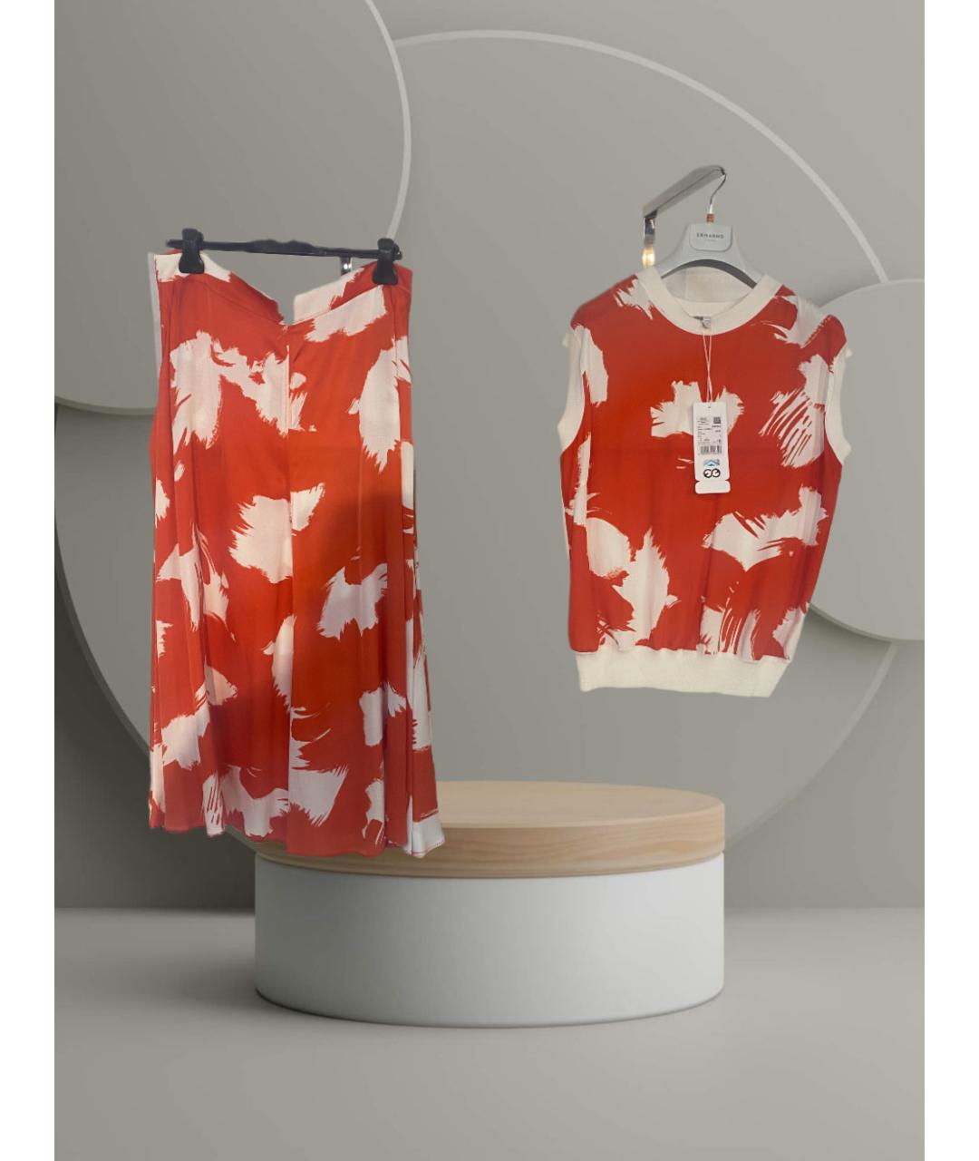 ESCADA Красный вискозный костюм с юбками, фото 3