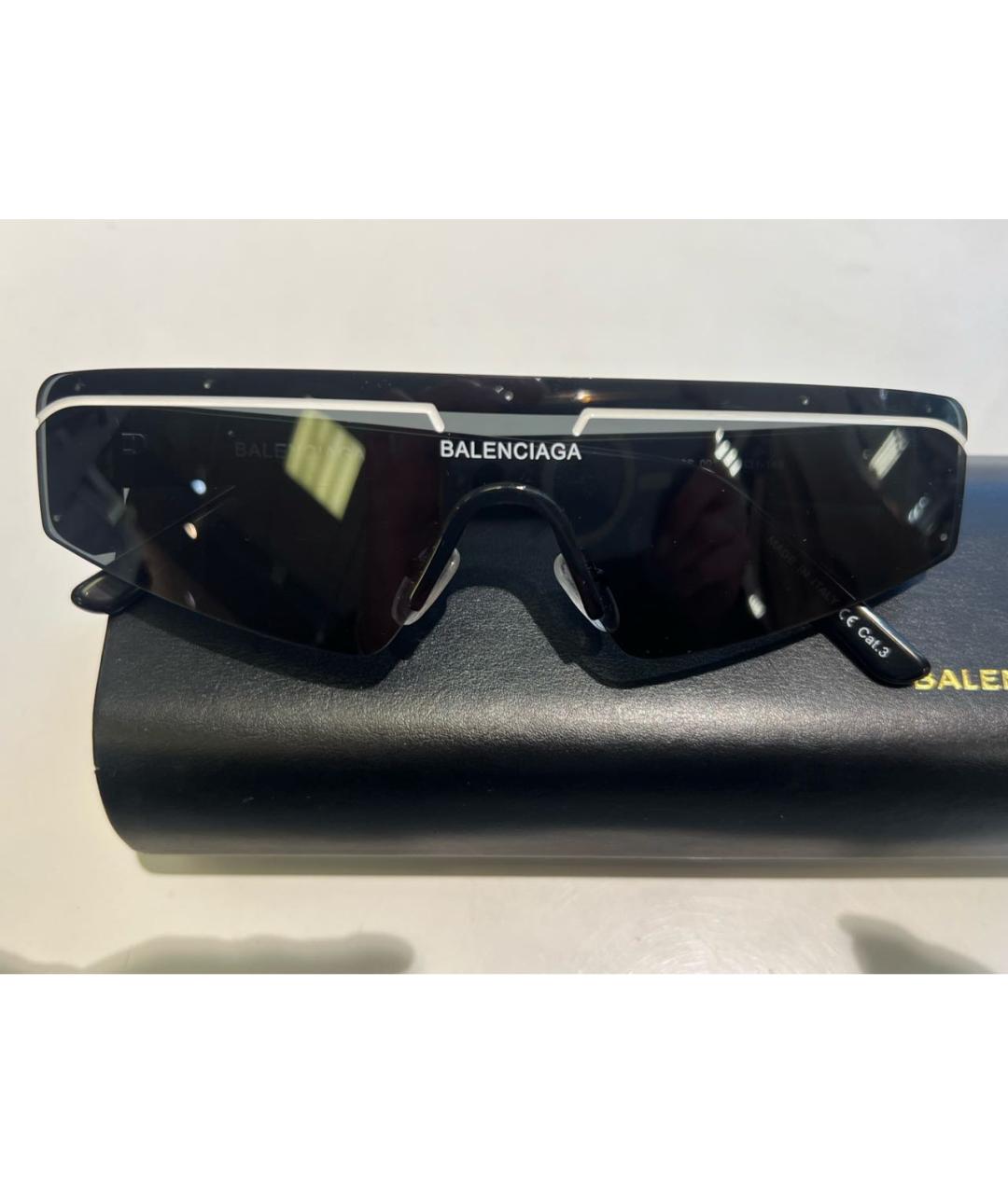 BALENCIAGA Черные пластиковые солнцезащитные очки, фото 2