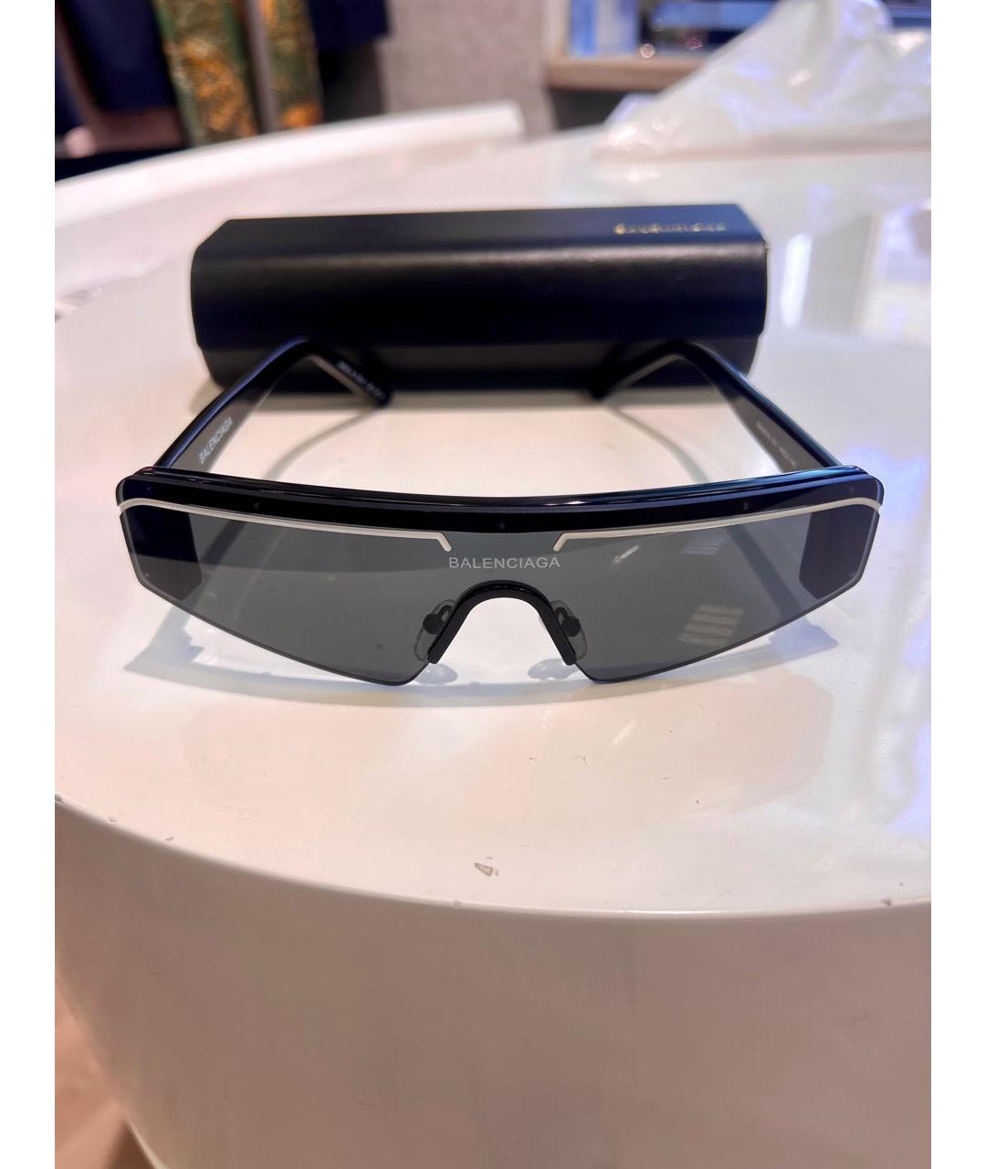 BALENCIAGA Черные пластиковые солнцезащитные очки, фото 6