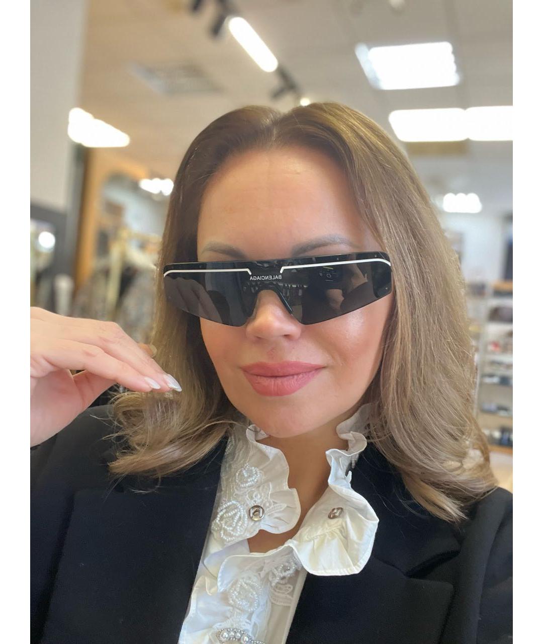 BALENCIAGA Черные пластиковые солнцезащитные очки, фото 5