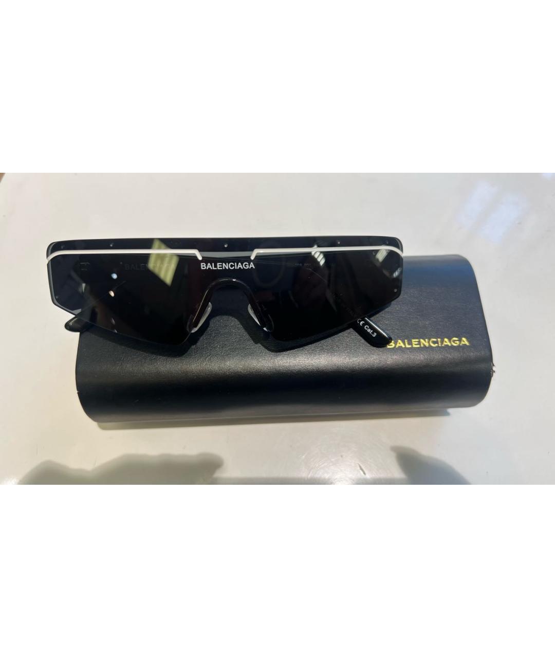 BALENCIAGA Черные пластиковые солнцезащитные очки, фото 3