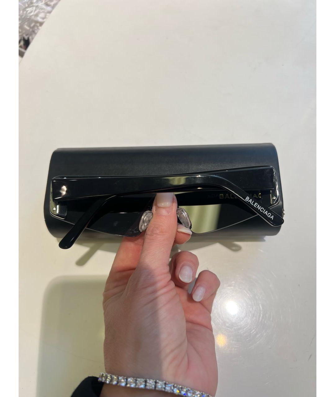 BALENCIAGA Черные пластиковые солнцезащитные очки, фото 4