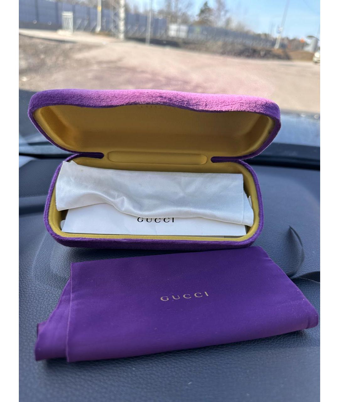 GUCCI Коричневые пластиковые солнцезащитные очки, фото 4