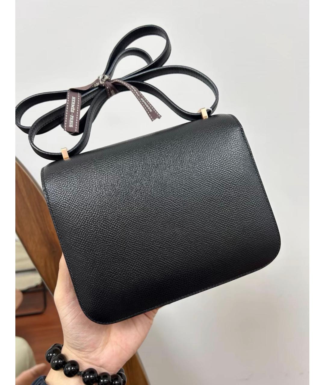 HERMES Черная кожаная сумка через плечо, фото 2