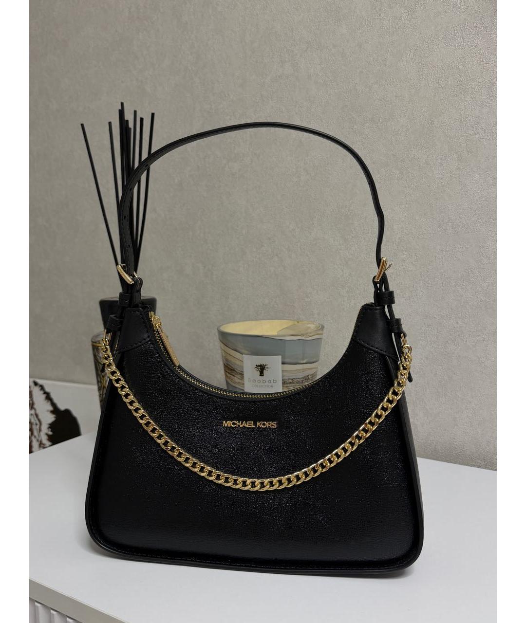 MICHAEL KORS Черная кожаная сумка через плечо, фото 9