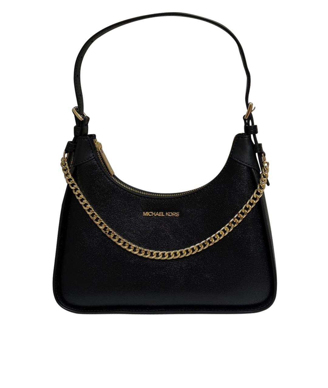 MICHAEL KORS Черная кожаная сумка через плечо, фото 1
