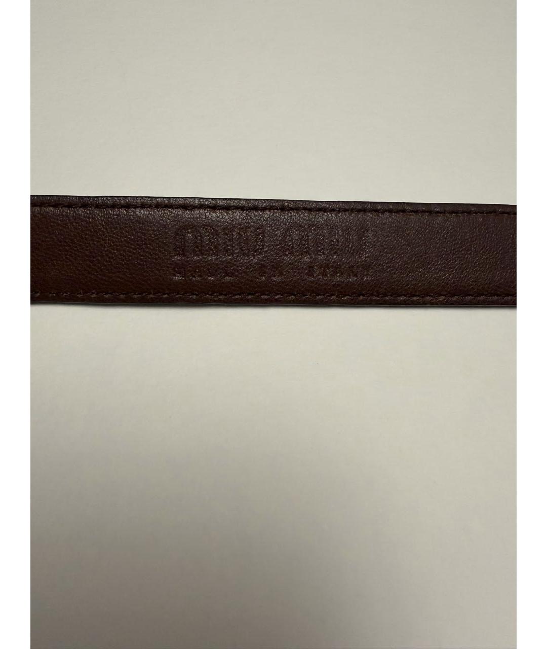MIU MIU Коричневый кожаный ремень, фото 3