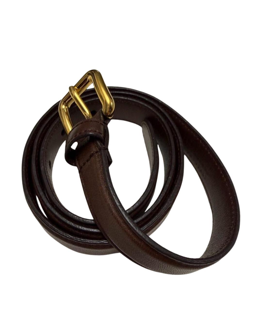 MIU MIU Коричневый кожаный ремень, фото 1