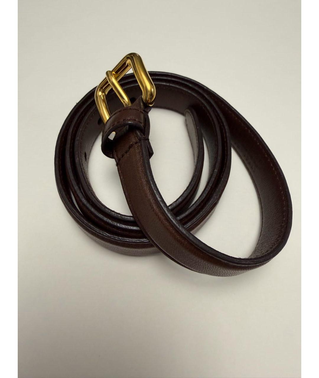 MIU MIU Коричневый кожаный ремень, фото 7