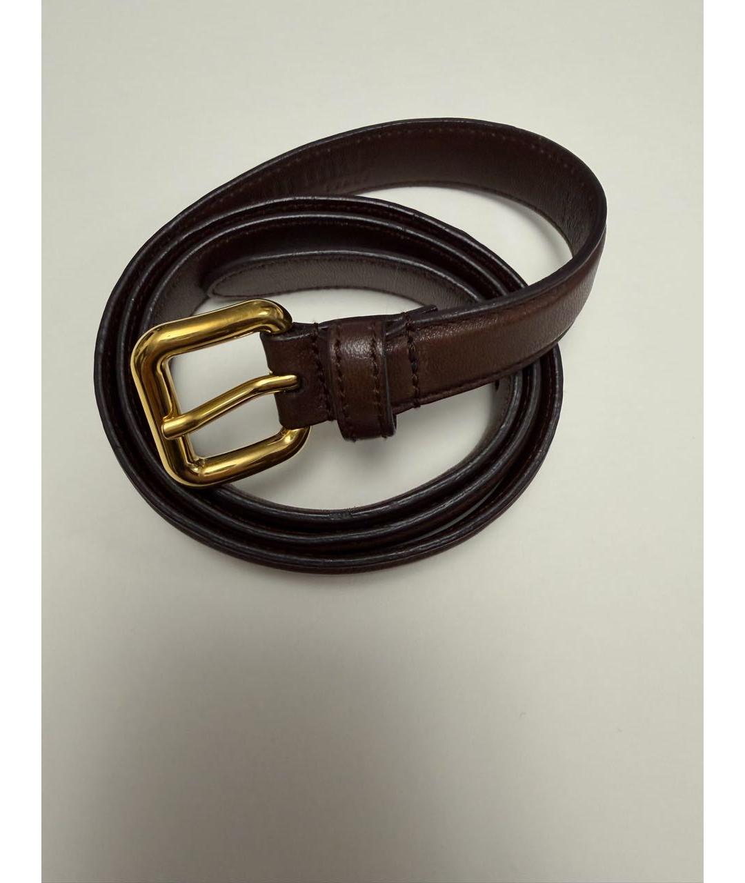 MIU MIU Коричневый кожаный ремень, фото 2