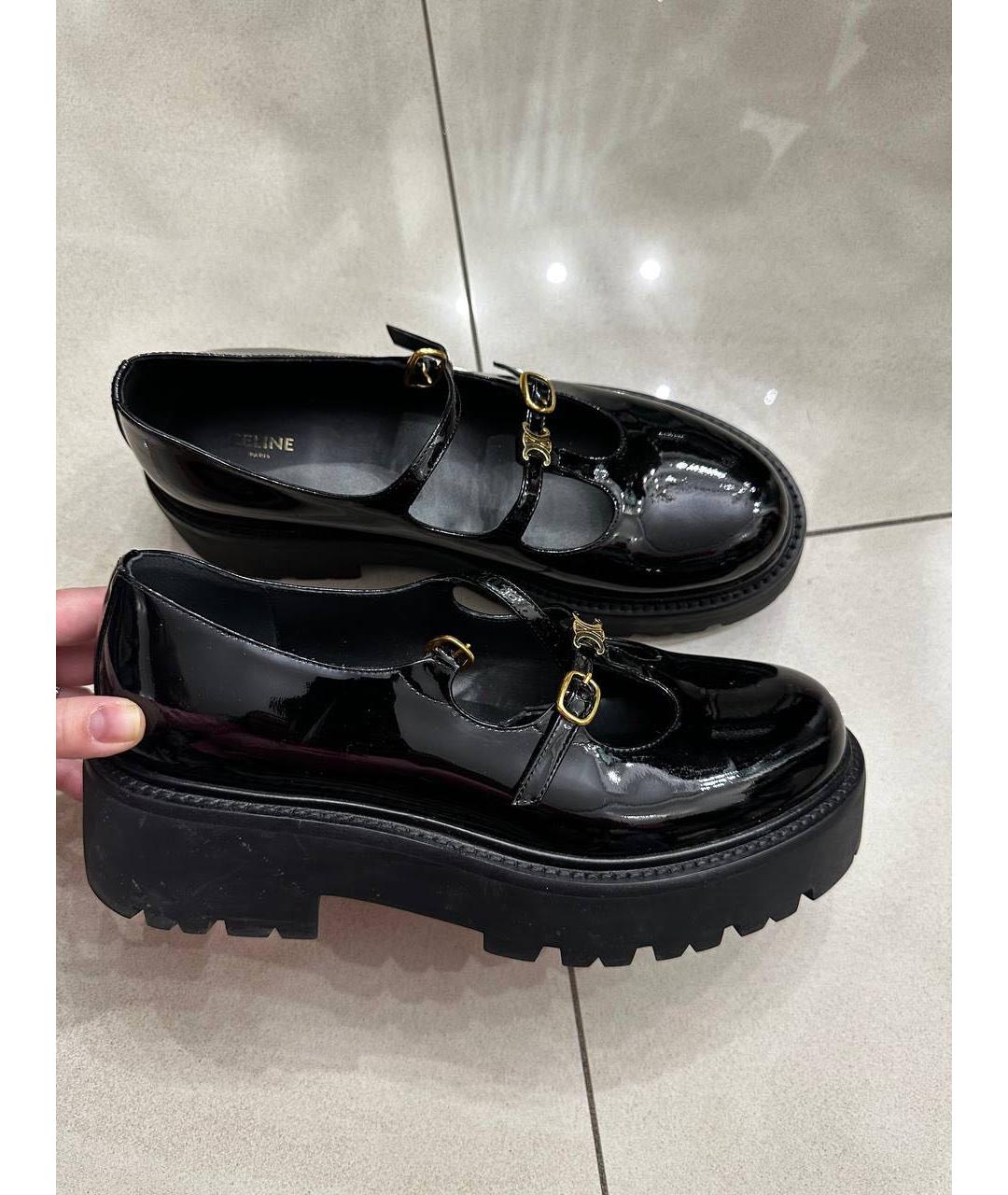 CELINE Черные туфли из лакированной кожи, фото 3