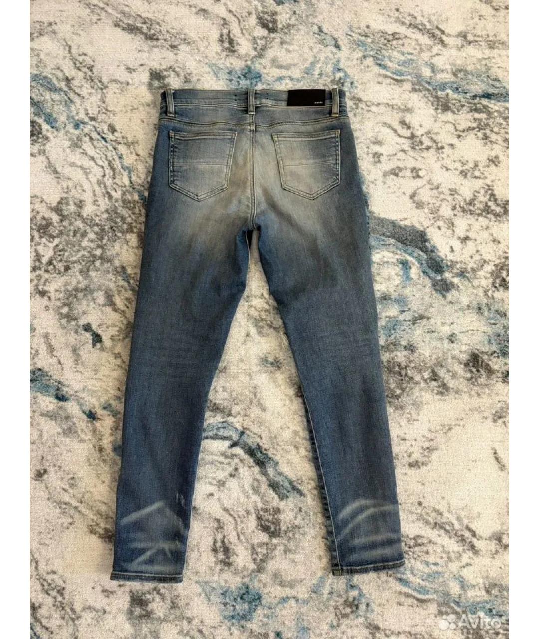 AMIRI Синие хлопко-полиэстеровые джинсы скинни, фото 2