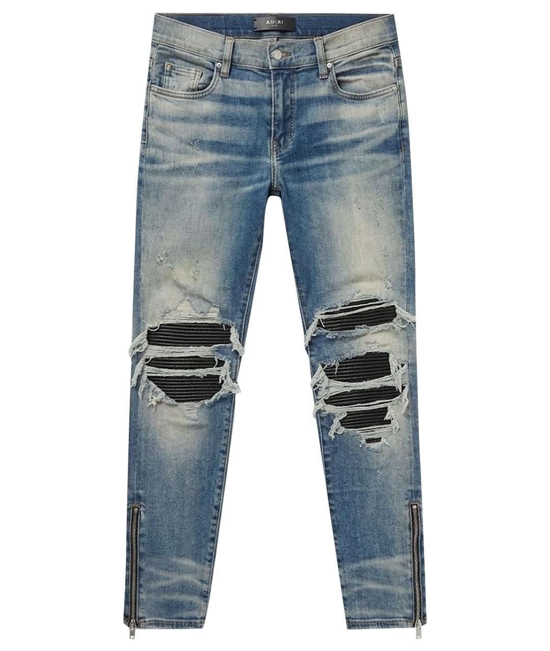 AMIRI Синие хлопко-полиэстеровые джинсы скинни, фото 1