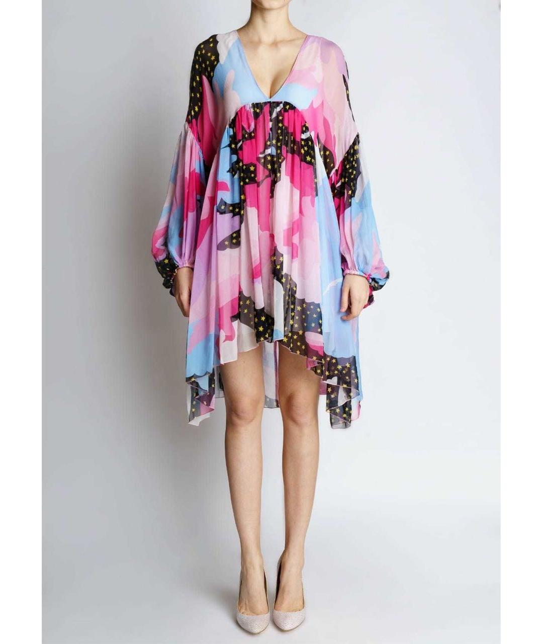 PHILOSOPHY DI LORENZO SERAFINI Мульти шелковое коктейльное платье, фото 2
