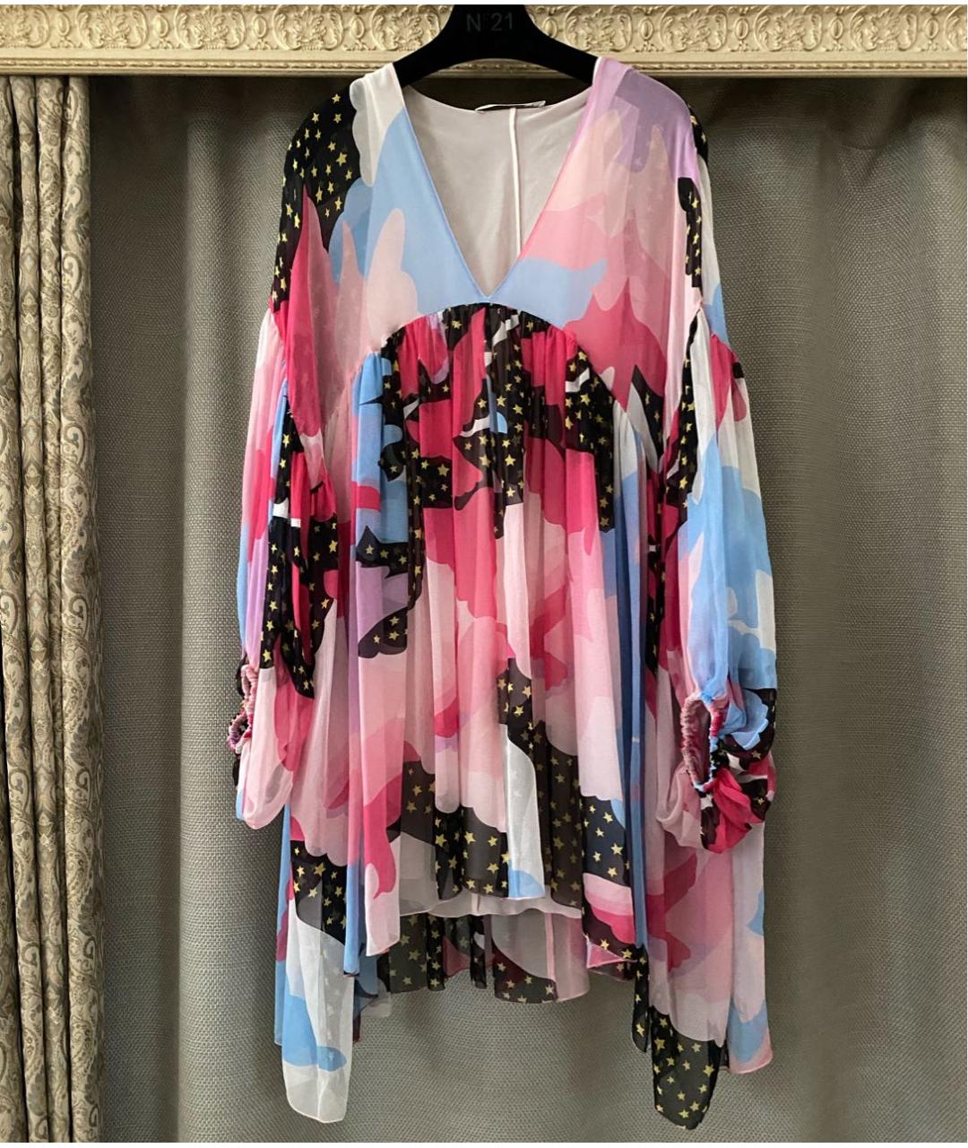 PHILOSOPHY DI LORENZO SERAFINI Мульти шелковое коктейльное платье, фото 5